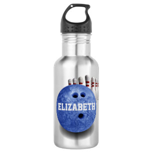 Blue Bowling Custom Ball Water Bottle