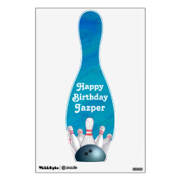Blue Bowling Party Bowling Pin Wall Decoration Wall Decal