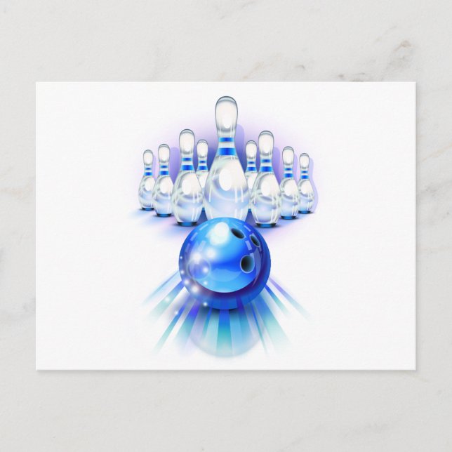 Blue bowling postcard (Front)