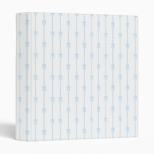 Blue Bows and Stripes 3 Ring Binder