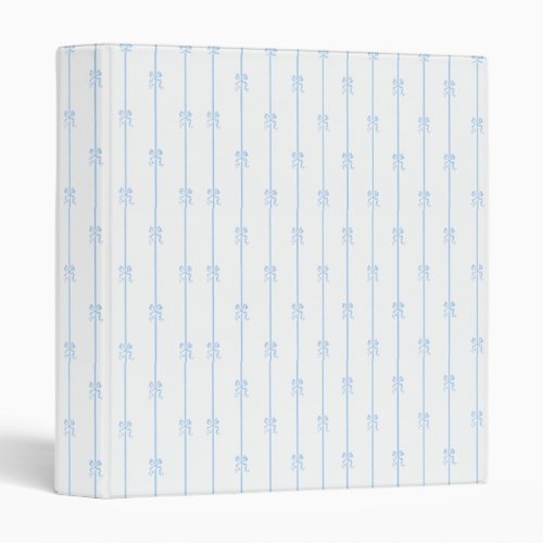 Blue Bows and Stripes 3 Ring Binder