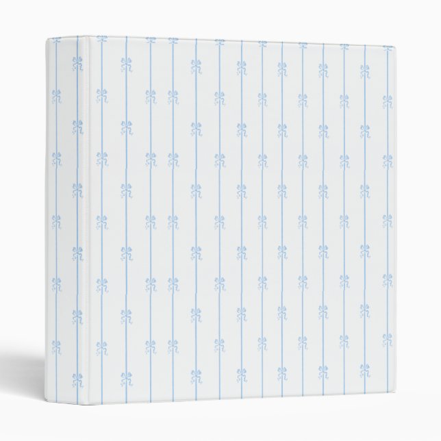 Blue Bows and Stripes 3 Ring Binder (Front/Spine)