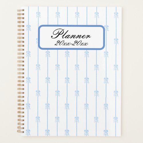 Blue Bows and Stripes Planner