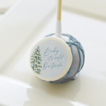 Blue Bows Boy Baby It's Cold Outside Baby Shower Cake Pops