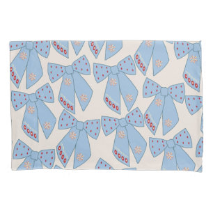Blue Bows Coquette Pillow Case