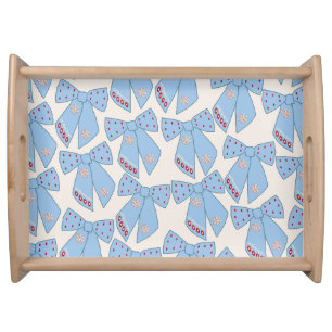 Blue Bows Coquette Serving Tray