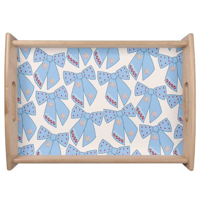 Blue Bows Coquette Serving Tray (Front)