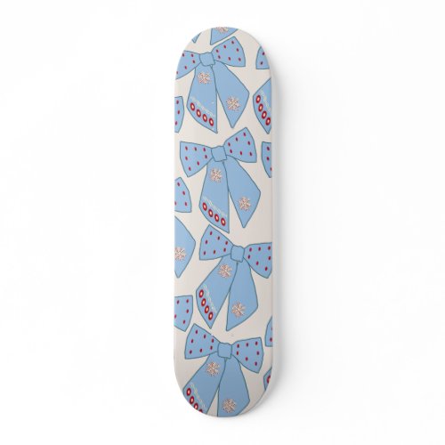 Blue Bows Coquette Skateboard
