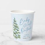 Blue Bows Girl Baby It's Cold Outside Baby Shower Paper Cups<br><div class="desc">💙🎀✨ Add a charming touch to your winter celebration with our Blue Bows Girl Baby It’s Cold Outside Baby Shower Paper Cups! Featuring a soft icy blue background, elegant calligraphy, and a watercolor Christmas tree adorned with delicate blue bows, snowflakes, and hints of pink for a baby girl twist —...</div>