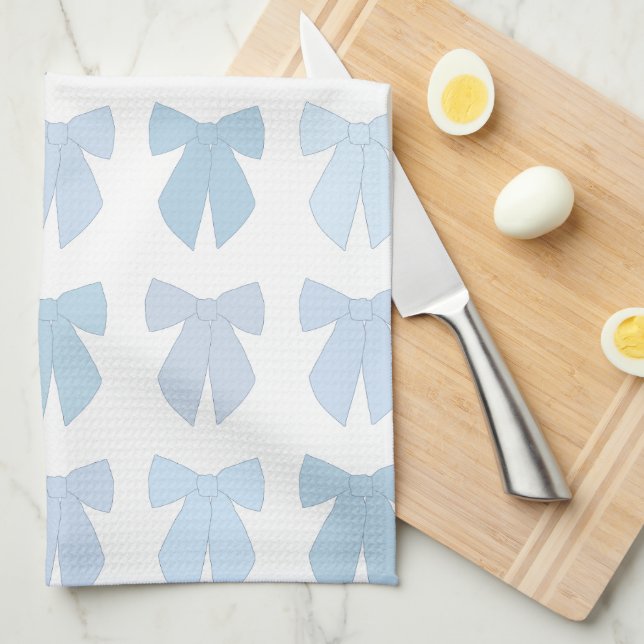 Blue Bows Kitchen Towel (Quarter Fold)