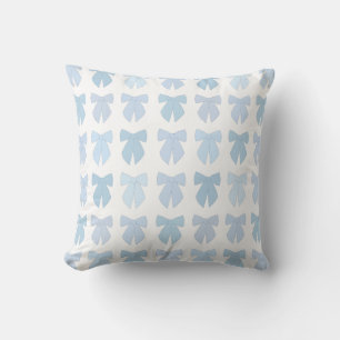 Blue Bows Throw Pillow