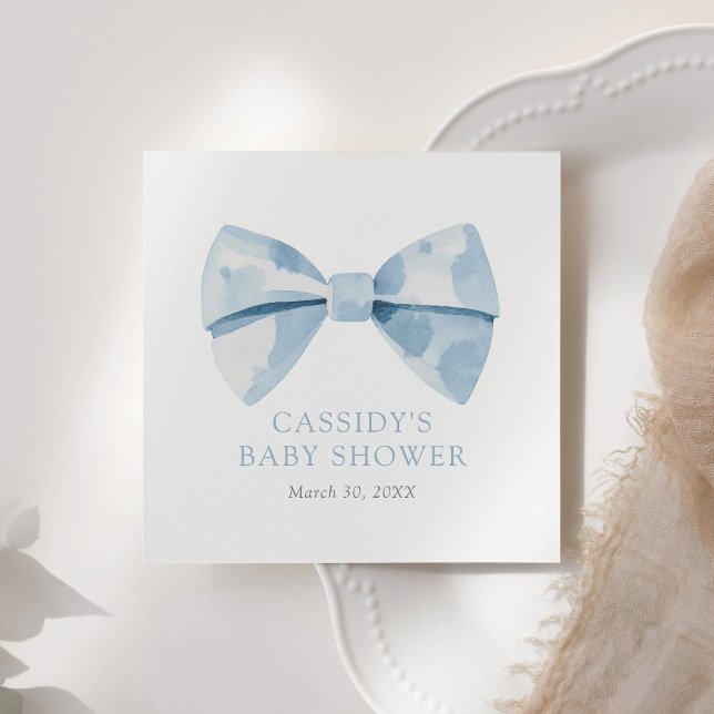 Blue Bowtie Boy Baby Shower Napkins (Creator Uploaded)
