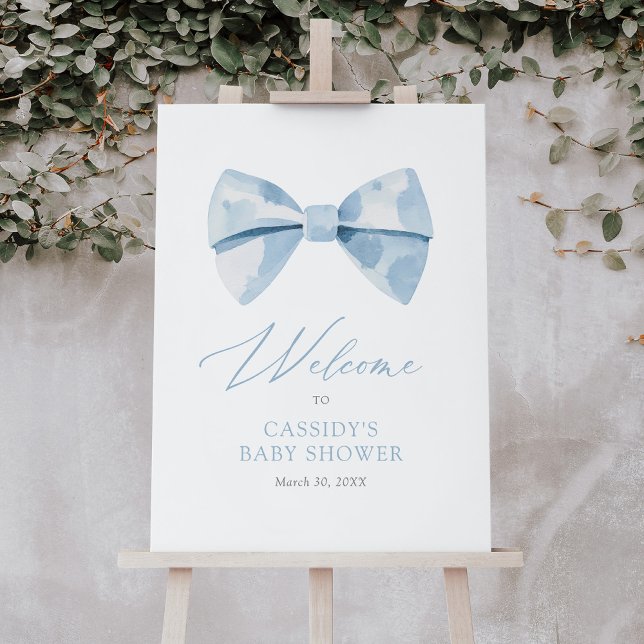 Blue Bowtie Boy Baby Shower Welcome Sign (Creator Uploaded)