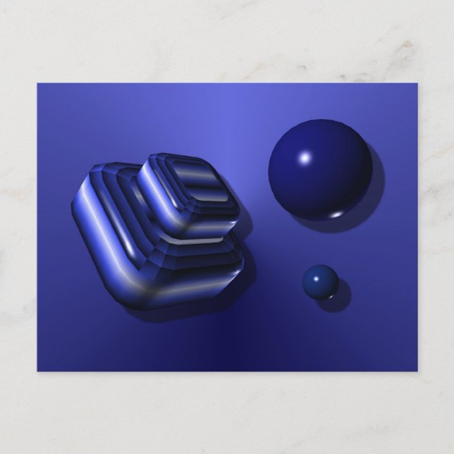 Blue Box Design Postcard (Front)