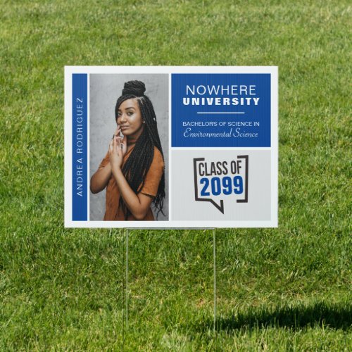 Blue Boxes  Photo Graduation Sign