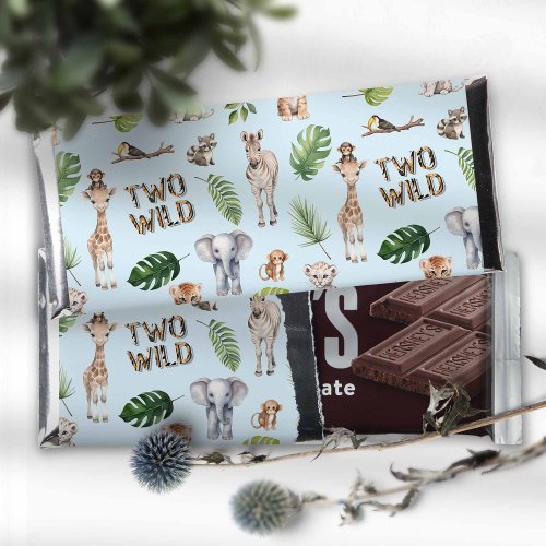 Blue Boy 2nd birthday Two Wild Safari Jungle Hershey Bar Favors