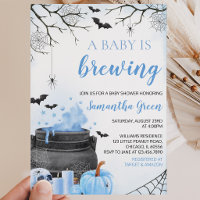 Blue Boy A Baby is Brewing Halloween Baby Shower