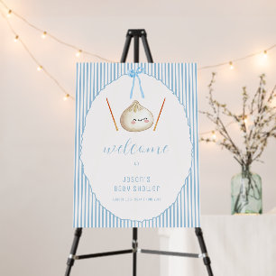 Blue Boy Asian Dumpling Baby Shower Welcome Sign