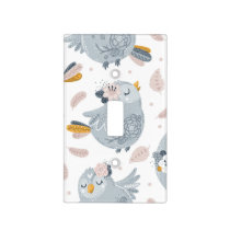 Blue Boy Baby Bird Nursery | Light Switch Cover