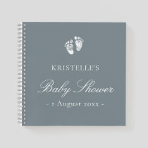 Blue Boy Baby Footprint Baby Shower Guest Book