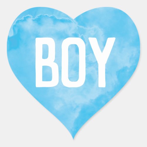 Blue Boy Baby Gender Reveal Smoke Bomb Party Heart Sticker