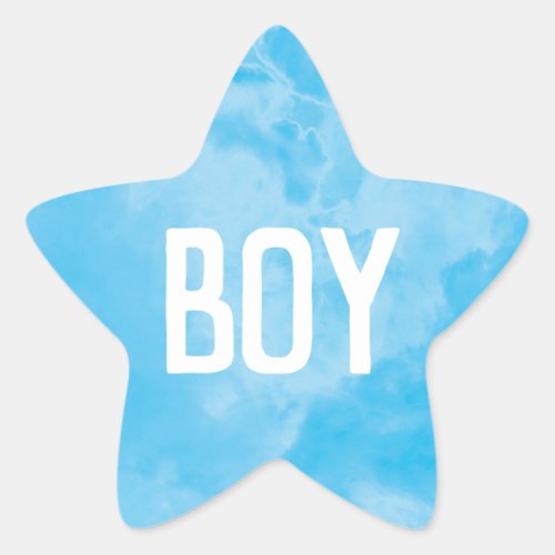 Blue Boy Baby Gender Reveal Smoke Bomb Party Star Sticker