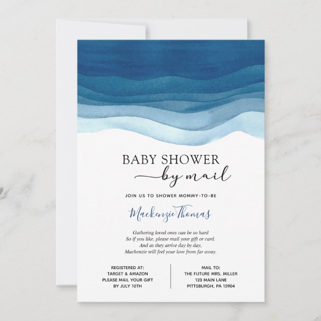 Blue Boy Baby Shower by Mail Invitation (Front)
