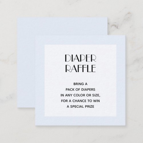 Blue Boy Baby Shower Diaper Raffle Enclosure Card