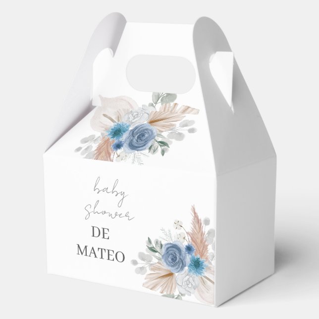 Blue Boy Baby Shower Favor Boxes (Front)