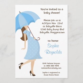 Blue Boy Baby Shower Invitation Modern Mommy by PartyHearty at Zazzle