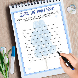Blue Boy Balloon Food Guessing Baby Shower Game