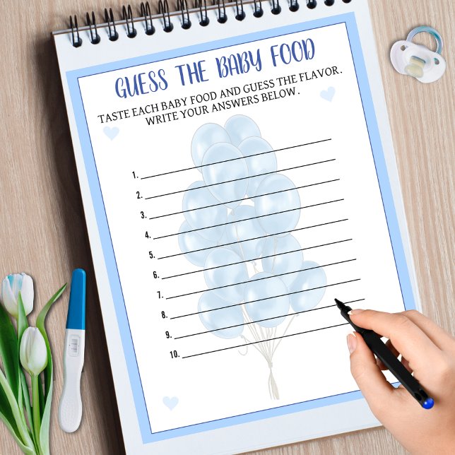 Blue Boy Balloon Food Guessing Baby Shower Game (Blue Boy Balloon Food Guessing Baby Shower Game)