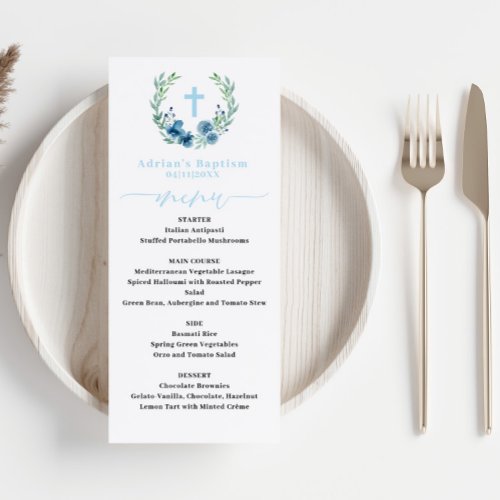 Blue Boy Baptism Menu