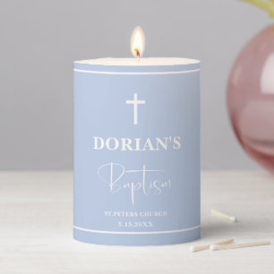 Blue Boy Baptism  Pillar Candle