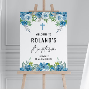 Blue Boy Baptism Welcome Sign Board