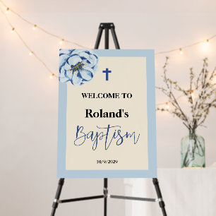 Blue Boy Baptism Welcome Sign Foam Board