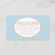 Blue Boy Bird Baby Shower Book Request Insert