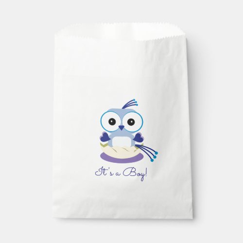 Blue Boy Bird in Egg Gender Reveal Baby Shower Favor Bag