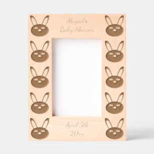 Blue Boy Bunny Face Spring Easter Baby Shower Engraved Frames