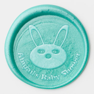 Blue Boy Bunny Face Spring Easter Baby Shower Wax Seal Sticker
