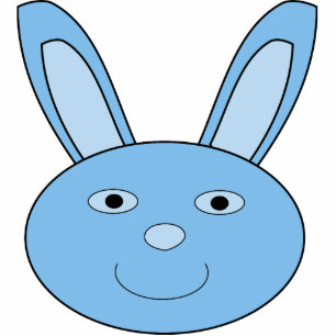 Blue Boy Bunny Face Spring Easter Cutout