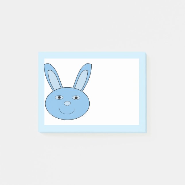 Blue Boy Bunny Face Spring Easter Post-it Notes (Front)