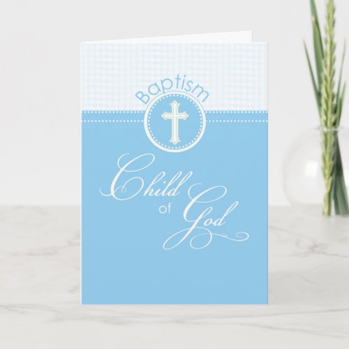 Blue Boy Child of God Baptism Congratulations Card