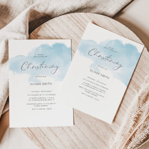 Blue Boy Christening Invite. First Holy Communion Invitation