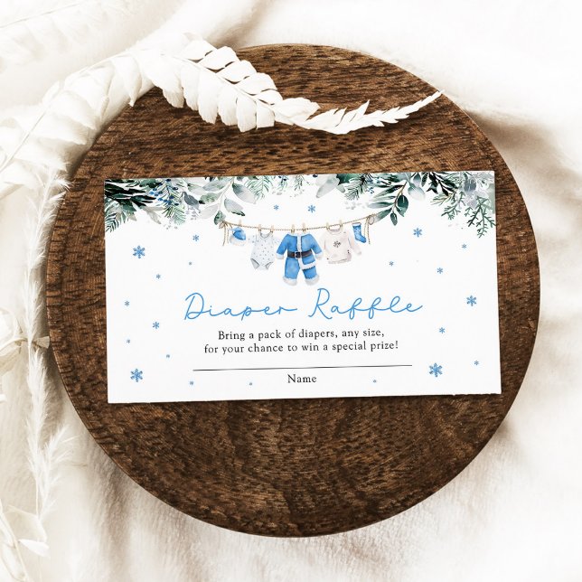 Blue Boy Christmas Santa Baby Shower Diaper Raffle Enclosure Card (Blue Boy Christmas Santa Baby Shower Diaper Raffle Card)
