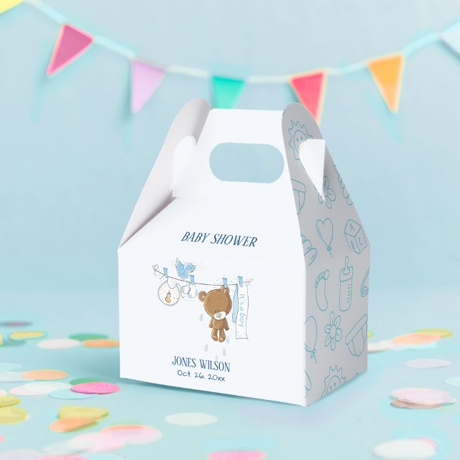  Blue Boy Clothesline Hanging on Rope Baby Shower Favor Boxes (Creator Uploaded)