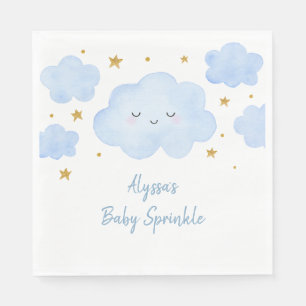 Blue Boy Cloud Stars Baby Sprinkle Napkins