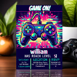blue boy cool kids gaming level up 5th birthday invitation<br><div class="desc">Elevate the excitement with our "Blue Boy" Cool Kids Gaming Level Up 5th Birthday Invitation! Bursting with cool graphics and vibrant blue hues, this invite is the key to an unforgettable gaming celebration. Your young gamer will be thrilled, and parents will find the easy customization a breeze. Level up the...</div>