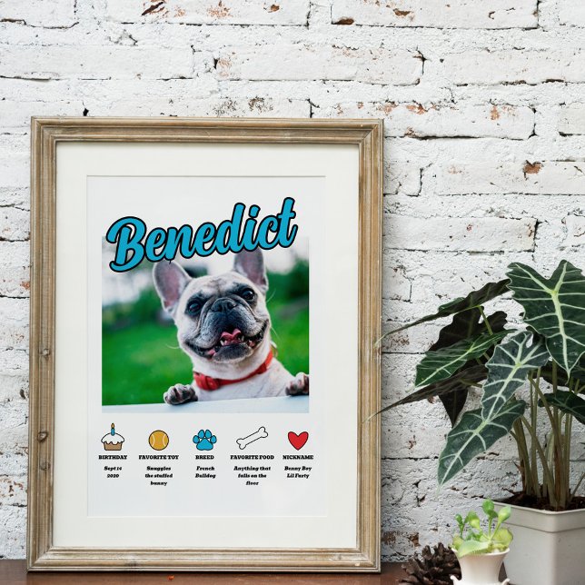 Blue Boy Customized About Your Dog Photo Poster (Creator Uploaded)