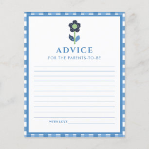 Blue Boy Cute Elephant Advice Parents Baby Shower